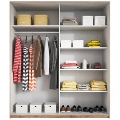 Garnero Arredamenti Armadio 180x210cm 2 ante scorrevoli rovere sanremo bianco Logan Gihome® Outlet