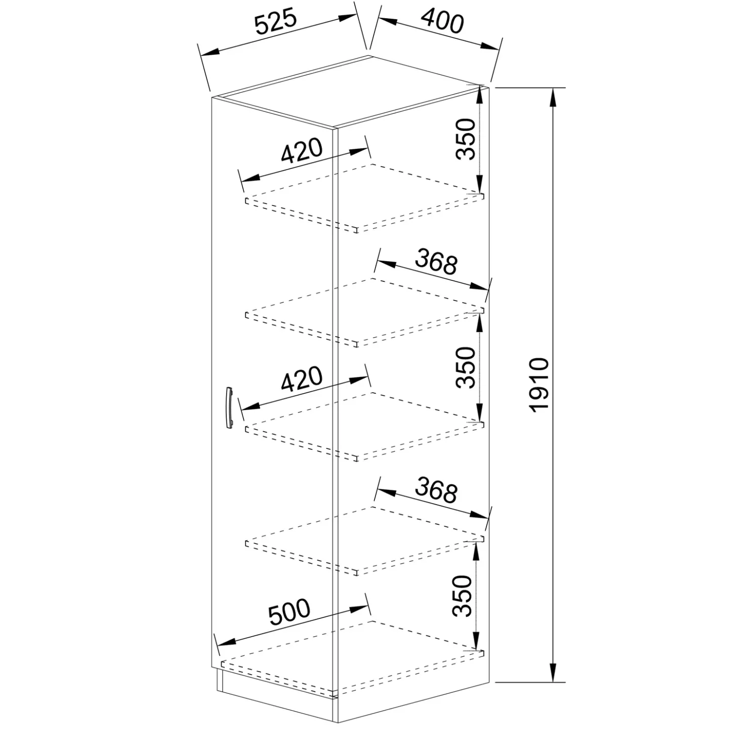 Garnero Arredamenti Armadio 40x191h cm 1 anta moderno Marzia Rovere Rustico Hot