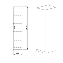 Garnero Arredamenti Armadio 40x191h cm 1 anta moderno sonoma Marzia Rovere Online
