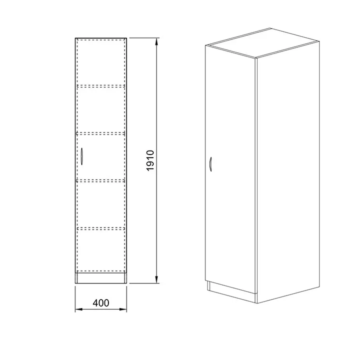 Garnero Arredamenti Armadio 40x191h cm 1 anta moderno Marzia Noce Clearance