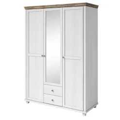 Garnero Arredamenti Armadio 154x216h cm 3 ante 2 cassetti con specchio quercia Texel Bianco Frassinato Clearance