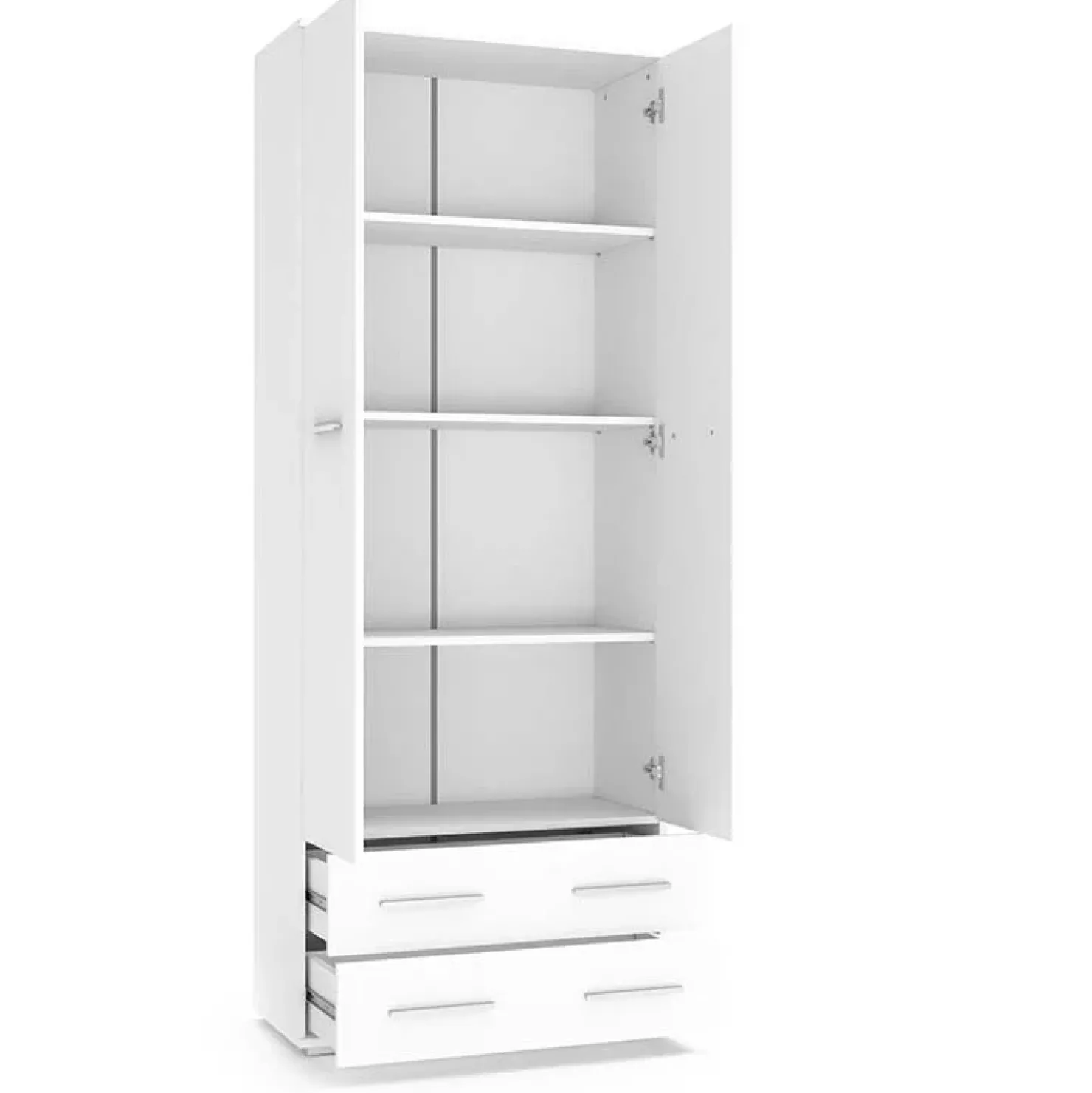 Garnero Arredamenti Armadio 77x200h cm 2 ante 2 cassetti moderno bianco Viki 1 Best