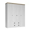 Garnero Arredamenti Armadio 171x198h cm 4 ante 2 cassetti bianco frassinato rovere Provenza Best