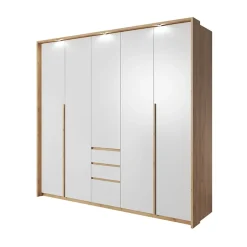 Garnero Arredamenti Armadio 225x215h cm 5 ante 3 cassetti bianco rovere Sweet New