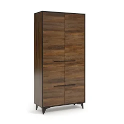 Garnero Arredamenti Armadio 91x185h cm 4 ante 5 ripiani noce Line