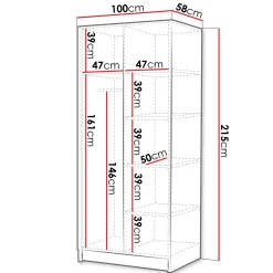 Garnero Arredamenti Armadio 100x215h cm 2 ante 1 specchio moderno bianco oro Glammy 2 Bianco Opaco - Oro Online