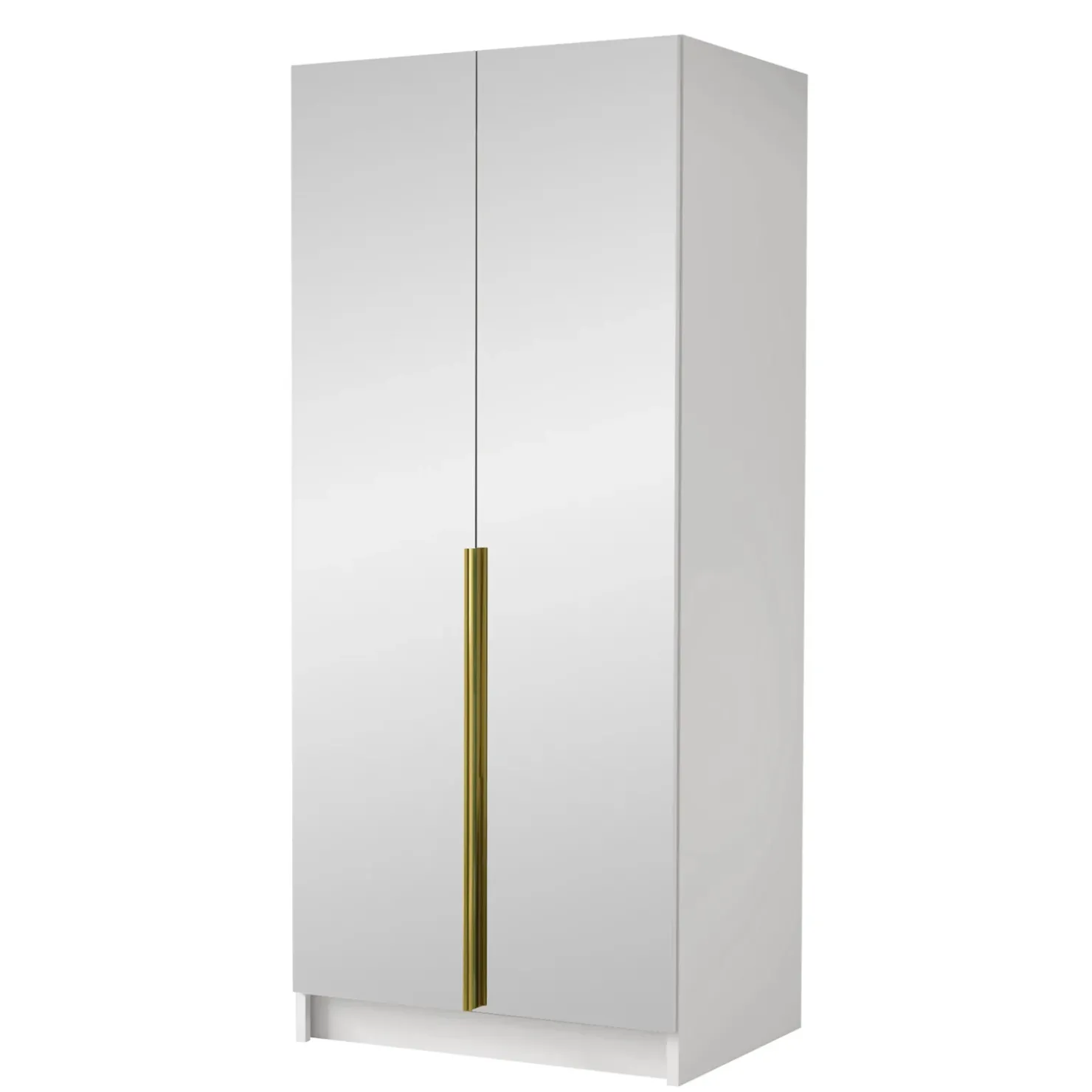 Garnero Arredamenti Armadio 100x215h cm 2 ante 2 specchi moderno bianco oro Glammy 2 Bianco Opaco - Oro Online