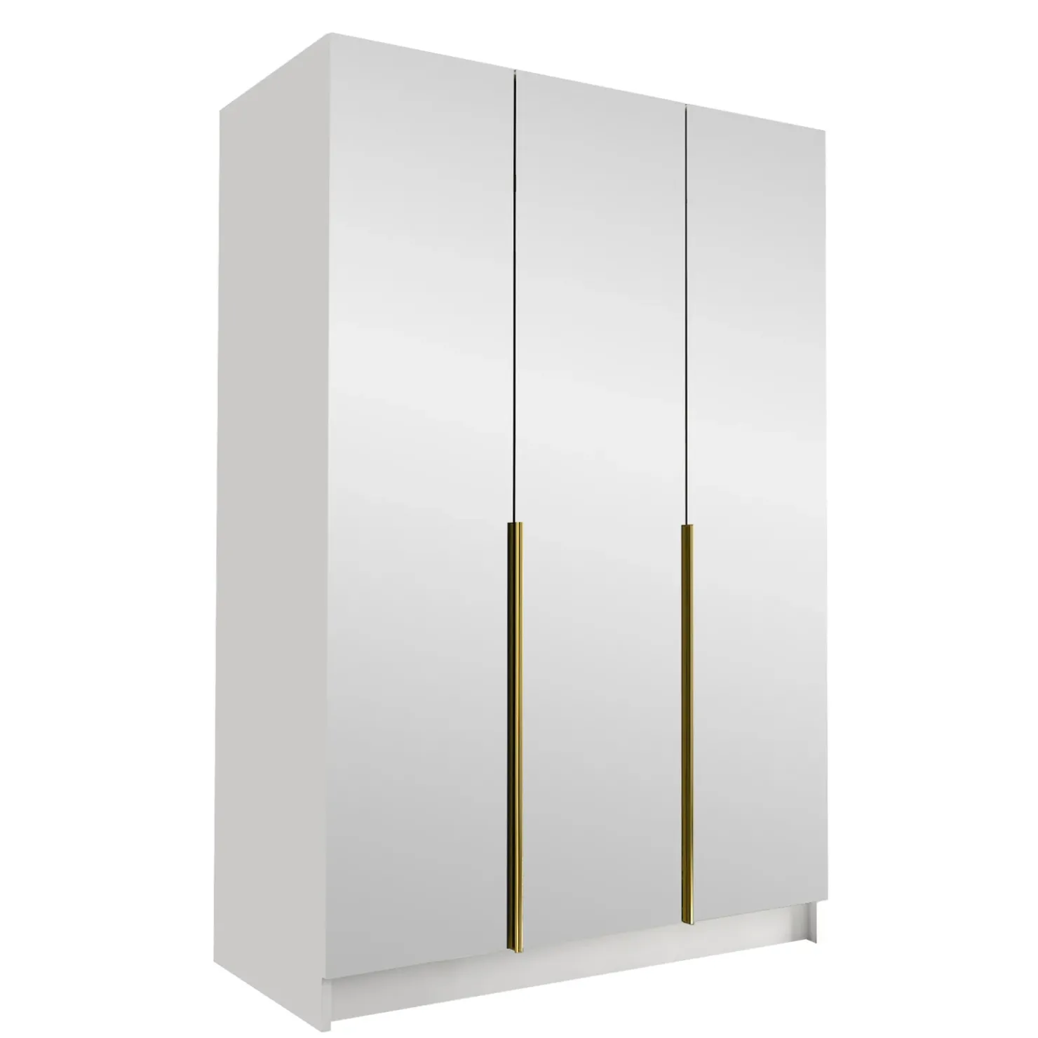 Garnero Arredamenti Armadio 150x215h cm 3 ante 3 specchi moderno bianco oro Glammy 3 Bianco Opaco - Oro Clearance