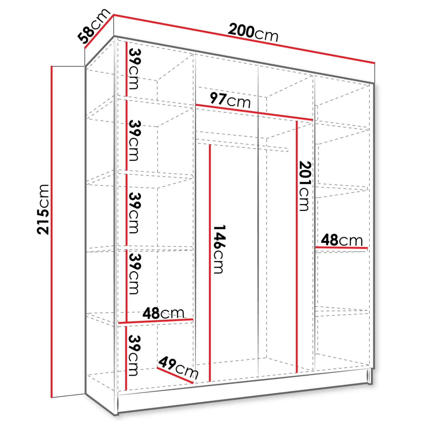 Garnero Arredamenti Armadio 200x215h cm 4 ante 4 specchi moderno beige nero Glammy 4 Beige - Nero Clearance