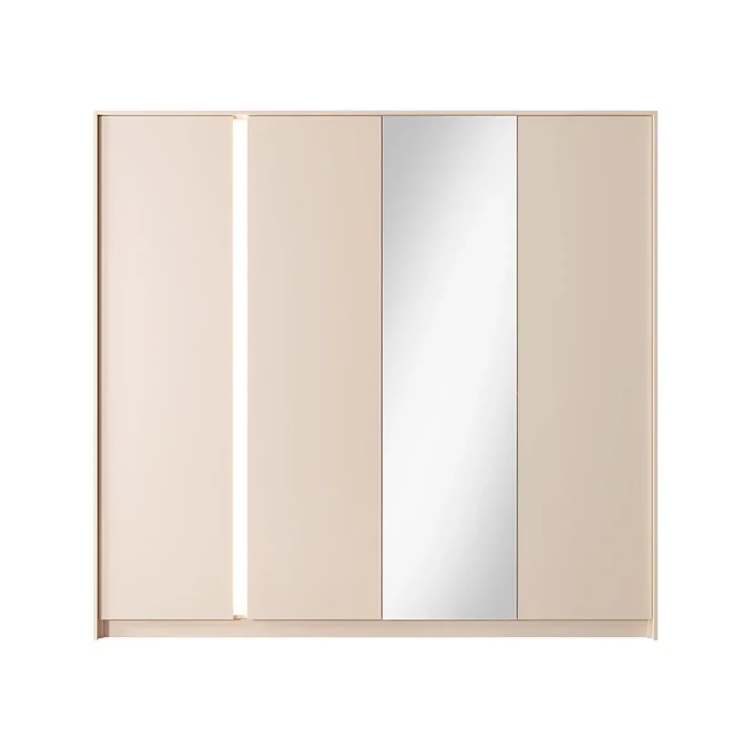 Garnero Arredamenti Armadio 224x210h cm 4 ante battenti con specchio moderno beige Jolly Discount