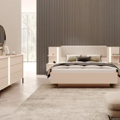 Garnero Arredamenti Armadio 224x210h cm 4 ante battenti con specchio moderno beige Jolly Discount