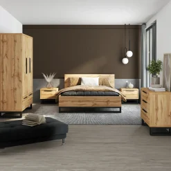 Garnero Arredamenti Armadio 145x210h cm 3 ante battenti 2 cassetti rovere Petra Best