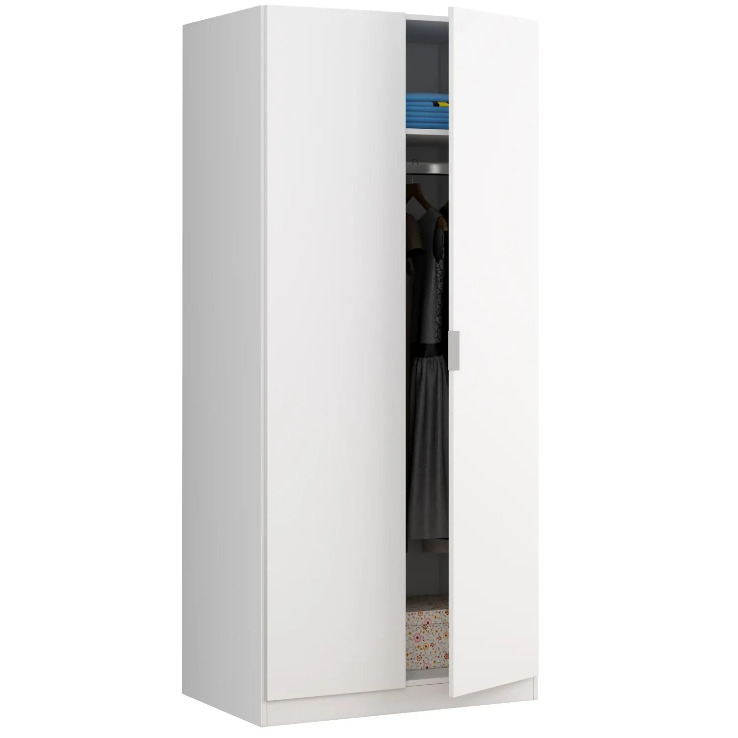 Garnero Arredamenti Armadio 81x180h cm 2 ante battenti moderno bianco opaco Oz Sale