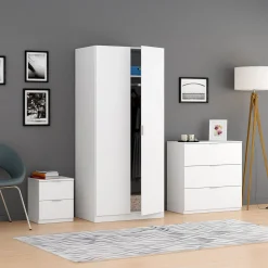 Garnero Arredamenti Armadio 81x180h cm 2 ante battenti moderno bianco opaco Oz Sale