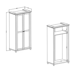 Garnero Arredamenti Armadio 108x216h cm 2 ante battenti moderno verde quercia Texel Online