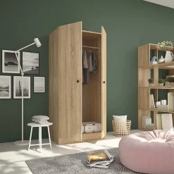 Garnero Arredamenti Armadio 80x170h cm 2 ante battenti moderno rovere Estelle Discount