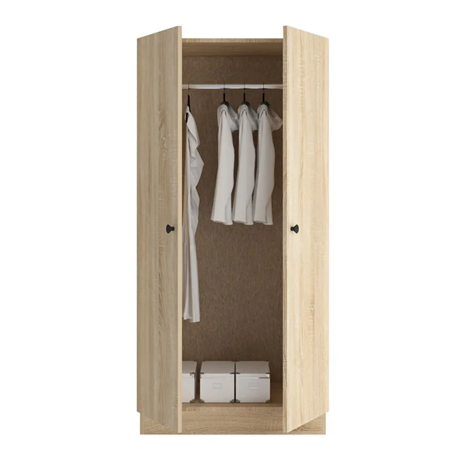 Garnero Arredamenti Armadio 80x170h cm 2 ante battenti moderno rovere Estelle Discount