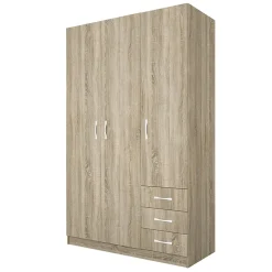 Garnero Arredamenti Armadio 118x191h cm 3 ante con cassetti sonoma Boverio Rovere Sale