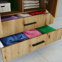 Garnero Arredamenti Armadio 80x191h cm 2 ante con cassetti moderno Carlino Rovere Rustico Clearance