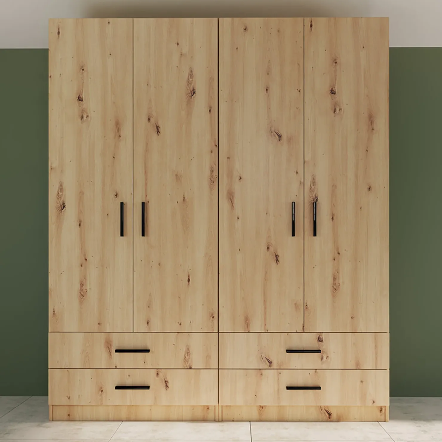 Garnero Arredamenti Armadio 80x191h cm 2 ante con cassetti moderno Carlino Rovere Rustico Clearance