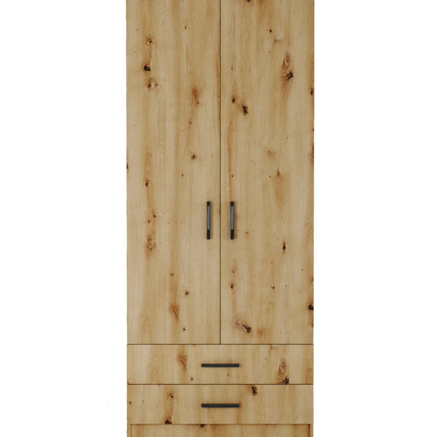 Garnero Arredamenti Armadio 80x191h cm 2 ante con cassetti moderno Carlino Rovere Rustico Clearance