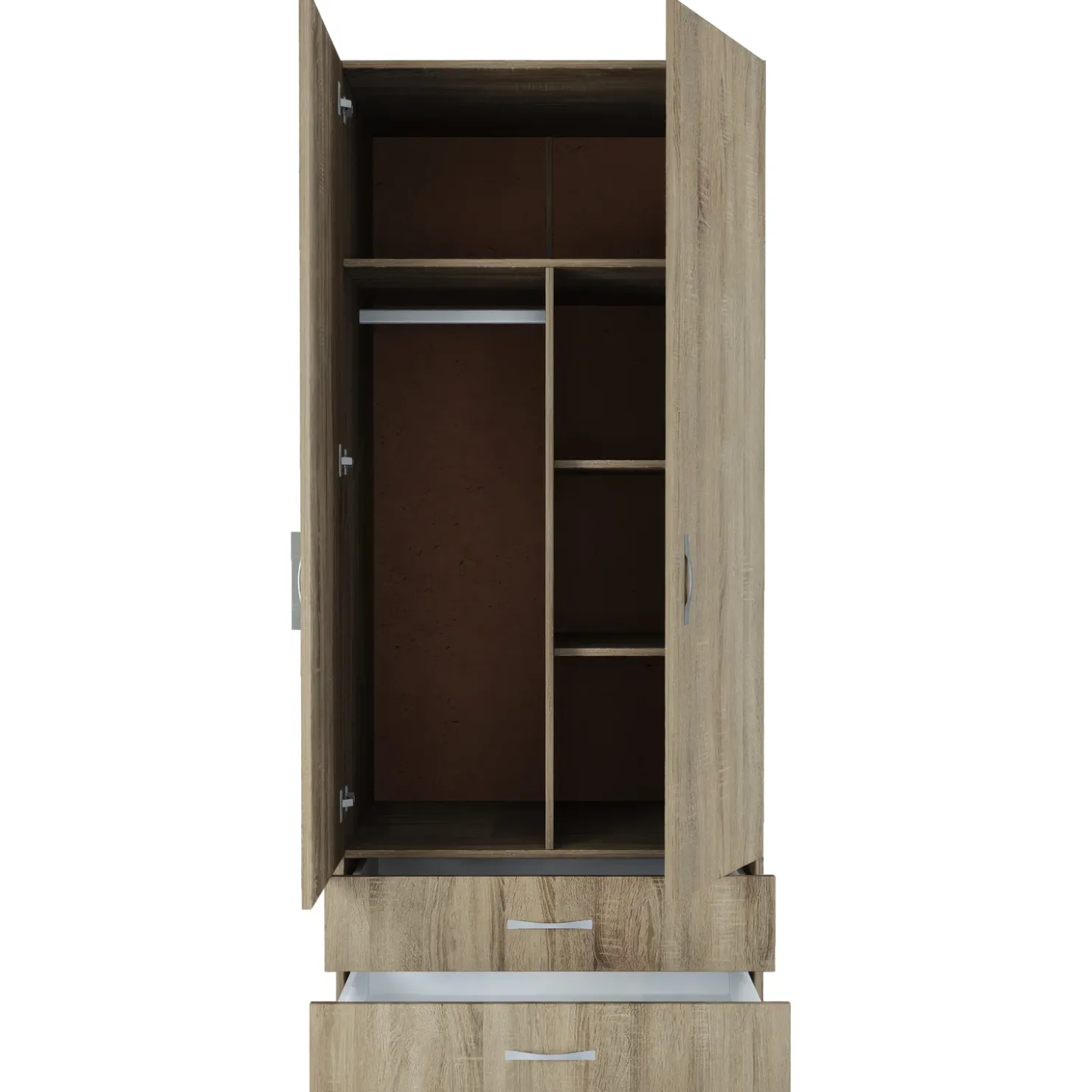 Garnero Arredamenti Armadio 80x191h cm 2 ante con cassetti moderno sonoma Carlino Rovere Sale