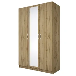 Garnero Arredamenti Armadio 120x190h cm 3 ante con specchio Plutone Rovere Rustico Outlet