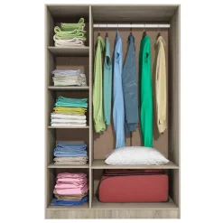 Garnero Arredamenti Armadio 120x190h cm 3 ante con specchio Plutone Rovere Rustico Outlet