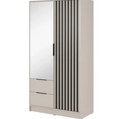 Garnero Arredamenti Armadio 105x200h cm 2 ante con specchio cashmere Miller Beige Sale