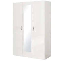 Garnero Arredamenti Armadio 120x181h cm 3 ante con specchio moderno   Sorrento Bianco Lucido Online