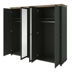 Garnero Arredamenti Armadio 246x216h cm 5 ante con specchio quercia Texel Verde