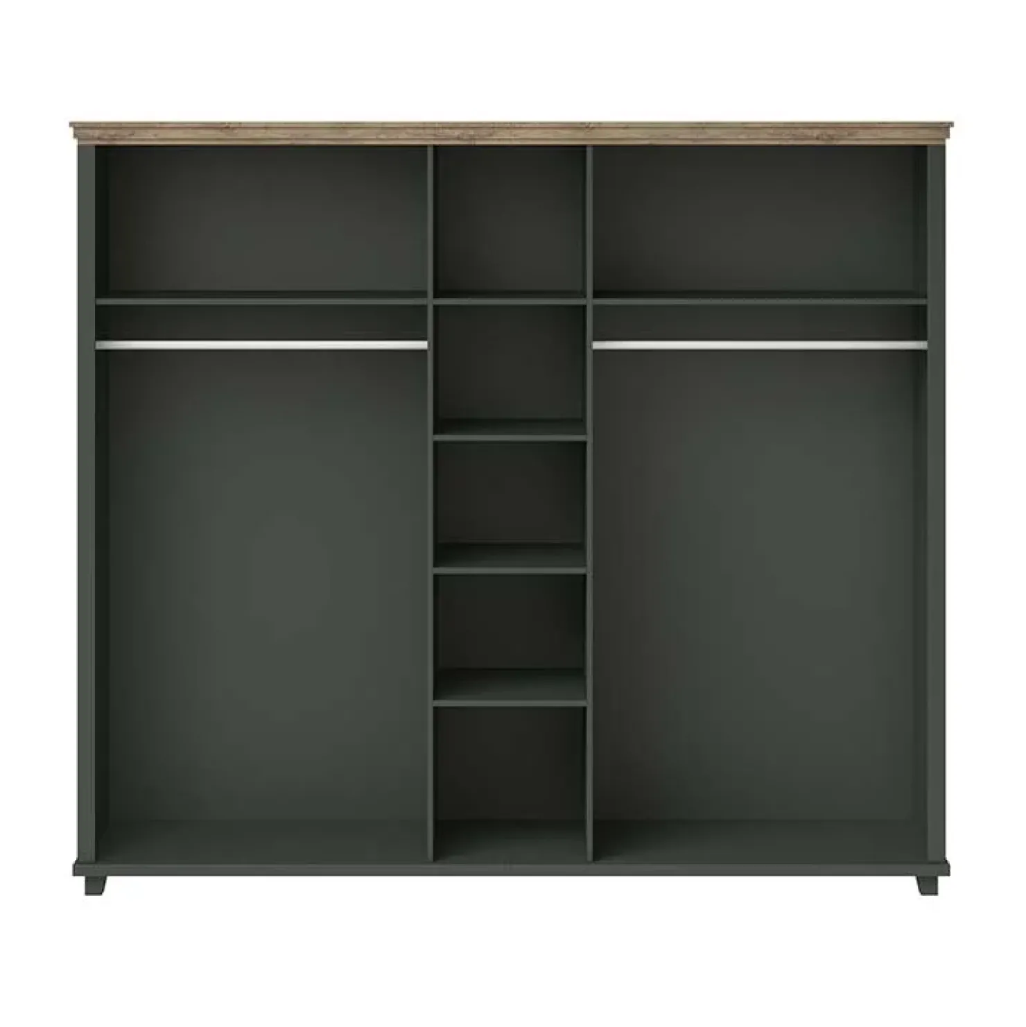 Garnero Arredamenti Armadio 246x216h cm 5 ante con specchio quercia Texel Verde