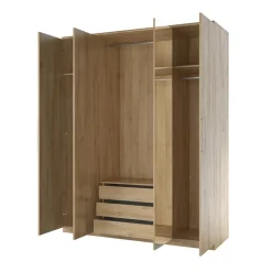 Garnero Arredamenti Armadio 161x199h cm 4 ante con specchio Dogliani Rovere Best