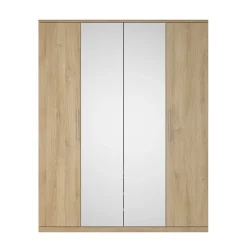 Garnero Arredamenti Armadio 161x199h cm 4 ante con specchio Dogliani Rovere Best