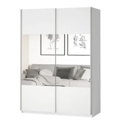 Garnero Arredamenti Armadio 150x210h cm 2 ante con specchio Pascal Gihome® Bianco Opaco Hot