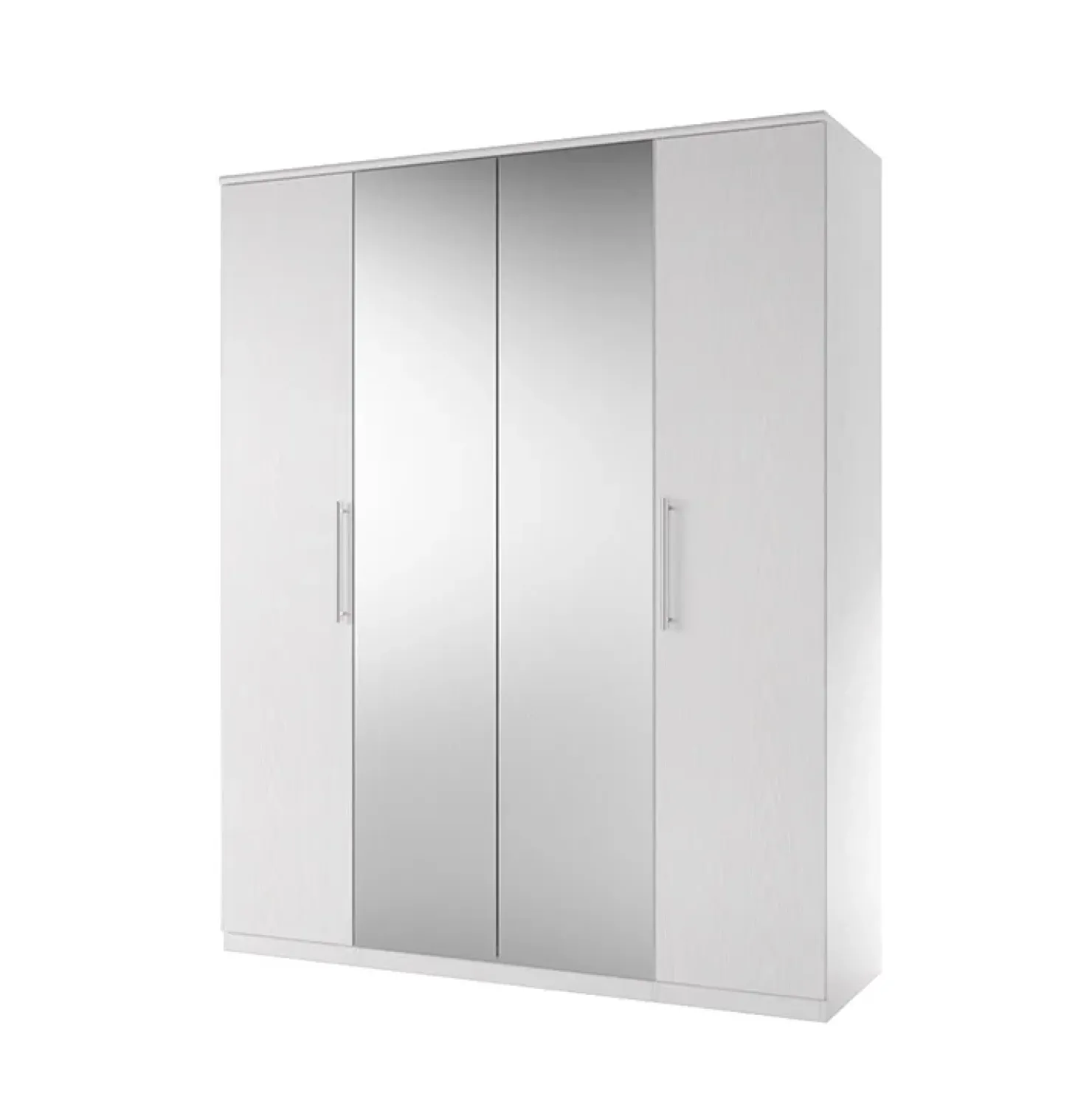 Garnero Arredamenti Armadio 161x199h cm 4 ante con specchio Dogliani Bianco Frassinato