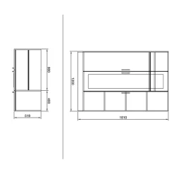 Garnero Arredamenti Armadio 120x181h cm 3 ante con specchio moderno Sorrento Rovere