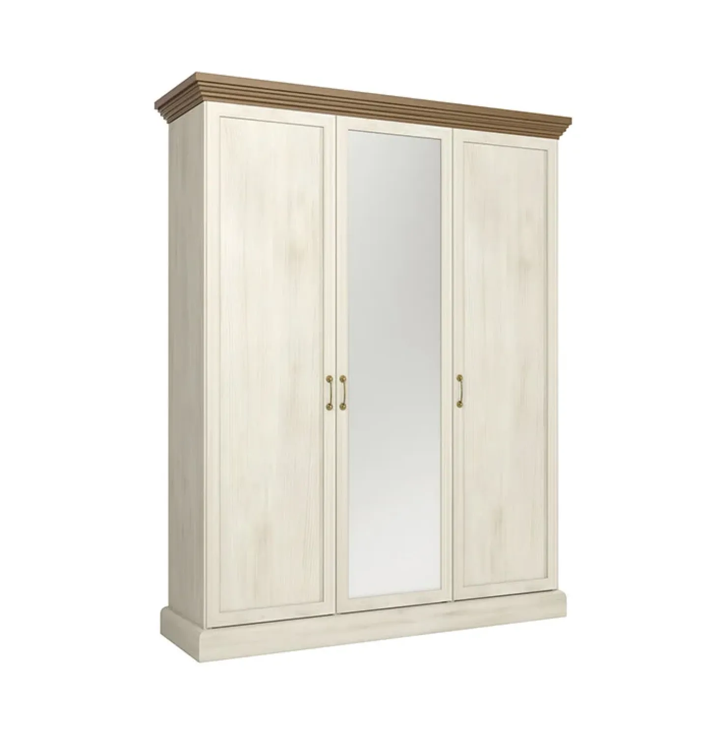 Garnero Arredamenti Armadio 157x197h cm 3 ante con specchio pino frassinato rovere Blend Clearance