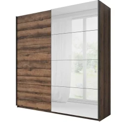 Garnero Arredamenti Armadio 200x210h cm 2 ante con specchio rovere scuro Lisbona Gihome® Discount