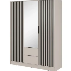 Garnero Arredamenti Armadio 155x200h cm 3 ante con specchio cashmere Miller Beige Sale