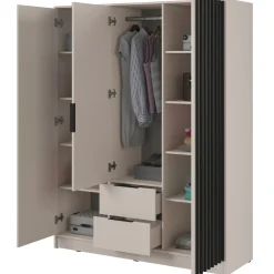 Garnero Arredamenti Armadio 155x200h cm 3 ante con specchio cashmere Miller Beige Sale