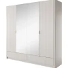 Garnero Arredamenti Armadio 213x209h cm 4 ante con specchio beige cannettato Ramis Clearance