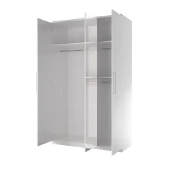 Garnero Arredamenti Armadio 121x199h cm 3 ante con specchio Dogliani Bianco Frassinato Hot