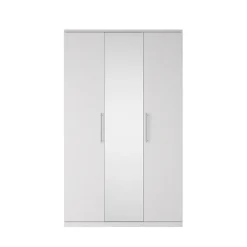 Garnero Arredamenti Armadio 121x199h cm 3 ante con specchio Dogliani Bianco Frassinato Hot