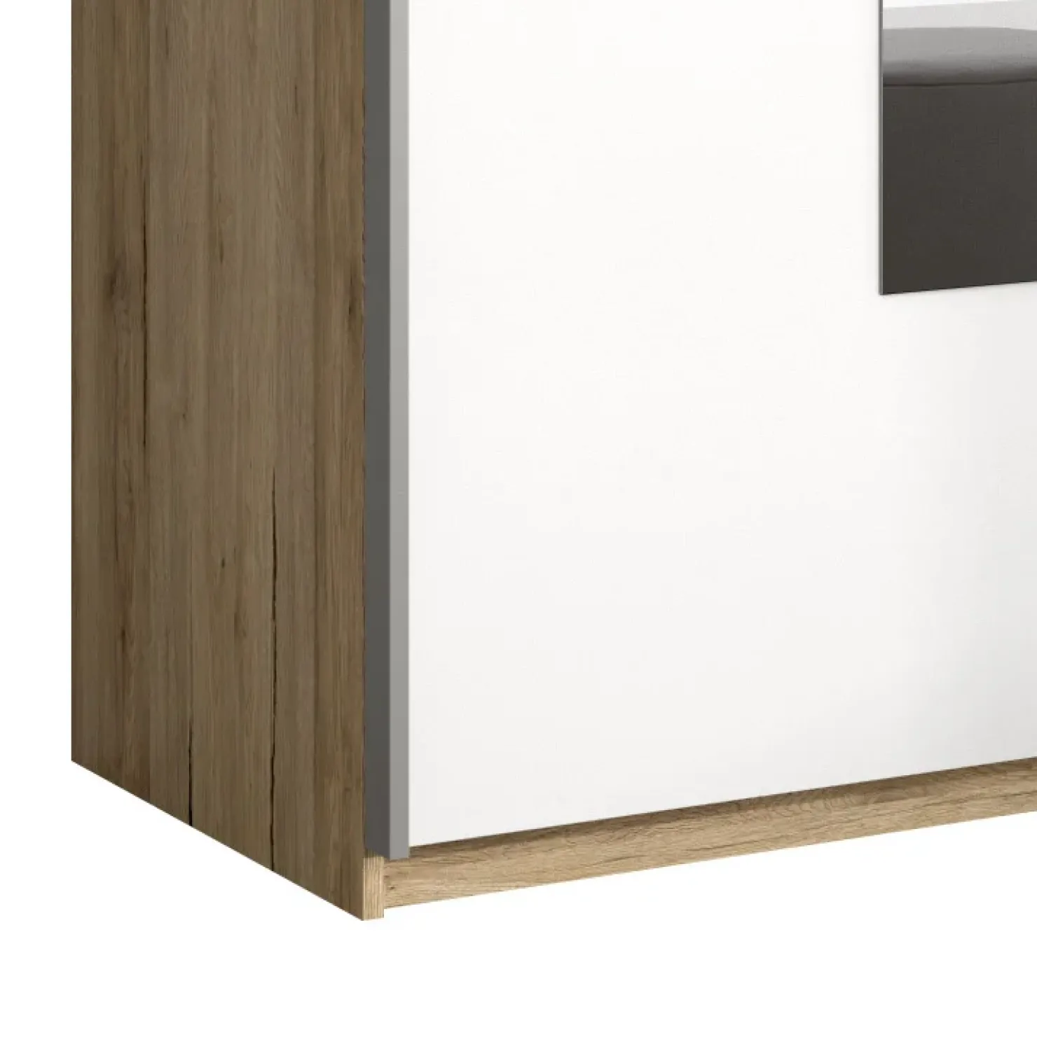 Garnero Arredamenti Armadio 200x210h cm 2 ante con specchio rovere bianco Logan Gihome® Clearance