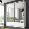 Garnero Arredamenti Armadio 184x214h cm 2 ante con specchio bianco lucido Jeki Gihome® Outlet