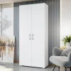 Garnero Arredamenti Armadio 80x190h cm 2 ante design moderno bianco Pastello Sale
