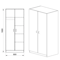 Garnero Arredamenti Armadio 80x191h cm 2 ante design sonoma Leopardi Rovere Online