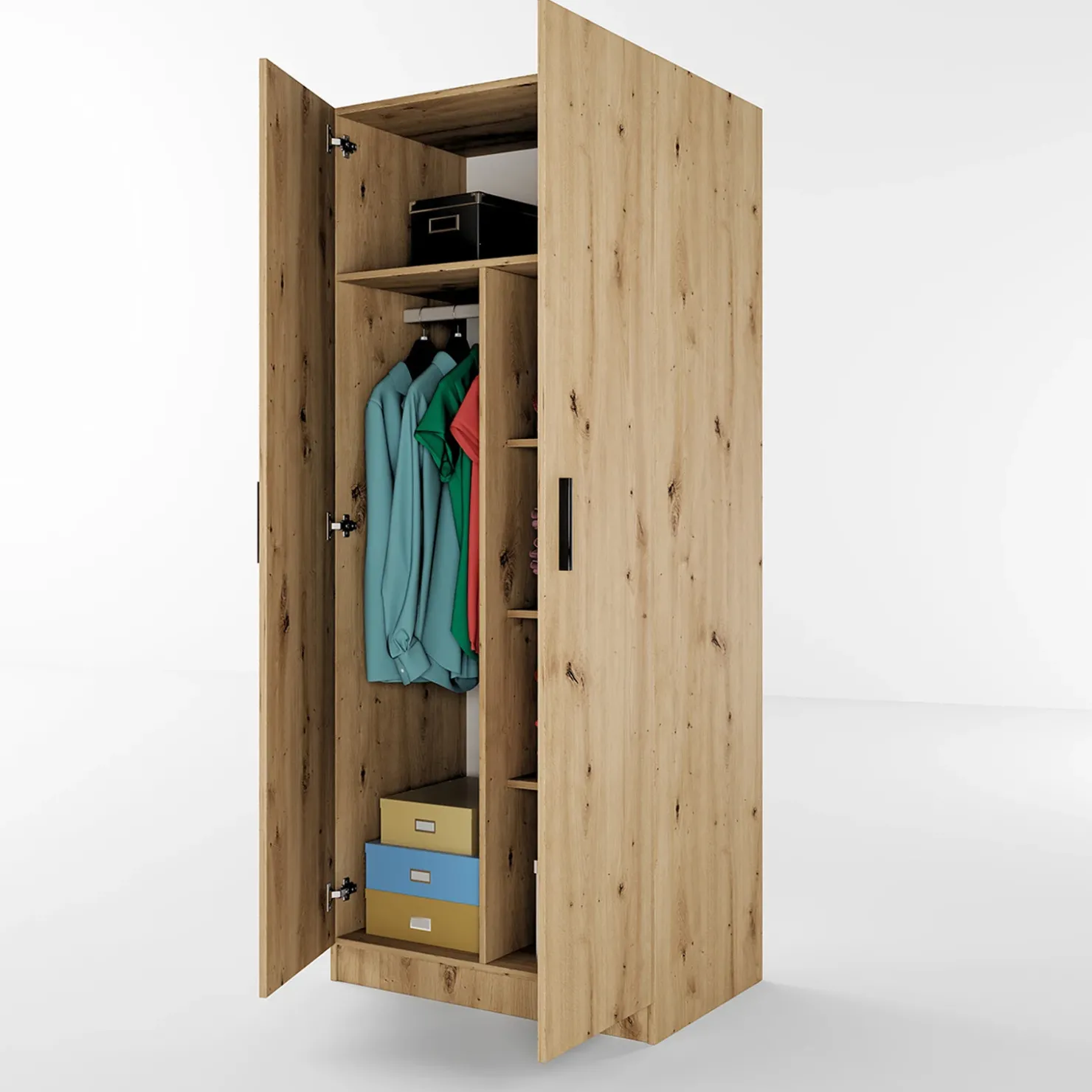 Garnero Arredamenti Armadio 80x191h cm 2 ante design Leopardi Rovere Rustico Online