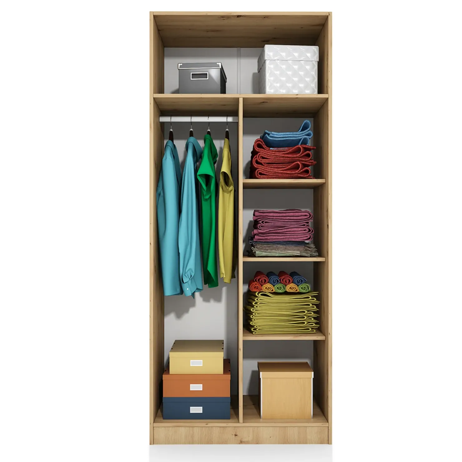 Garnero Arredamenti Armadio 80x191h cm 2 ante design Leopardi Rovere Rustico Online